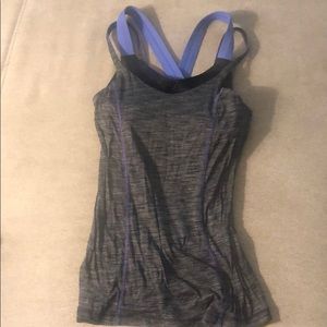 Lululemon built in bra grey/purple tank